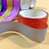Globleland Glitter DIY Scrapbook Decorative Adhesive Tapes, Mixed Color, 15mm, 3m/roll