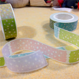 Globleland Polka Dot Pattern DIY Scrapbook Decorative Paper Tapes, Adhesive Tapes, Colorful, 15mm, 10m/roll