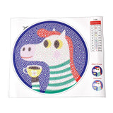 Globleland DIY Diamond Painting Kits, with Plastic Round Photo Frame, Resin Rhinestones, Pen, Tray Plate and Glue Clay, Horse Pattern, 19.4x22.5x0.04cm, 2Set/Pack