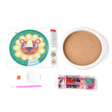 Globleland DIY Diamond Painting Kits, with Plastic Round Photo Frame, Resin Rhinestones, Pen, Tray Plate and Glue Clay, Lion Pattern, 19.4x22.5x0.04cm, 2Set/Pack