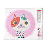 Globleland DIY Diamond Painting Kits, with Plastic Round Photo Frame, Resin Rhinestones, Pen, Tray Plate and Glue Clay, Cat Pattern, 19.4x22.5x0.04cm, 2Set/Pack