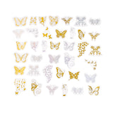 Globleland Waterproof Plastic Laser Adhesive Stickers, DIY Scrapbook Decorative Material Stickers, Mixed Color, Butterfly Pattern, 23~53x19.5~45.5x0.1mm, 38pcs/bag, 5Bag/Set