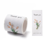 Globleland Self-Adhesive Roll Stickers, for Party Decorative Presents, Rectangle, Flower Pattern, 55x64mm, sticker: 150x59mm, 50pcs/roll, 5rolls/set