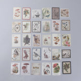 Globleland Vintage Postage Stamp Stickers Set, for Scrapbooking, Planners, Travel Diary, DIY Craft, Animal Pattern, 6.8x4.3cm, 60pcs/set, 5Set/Set