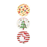 Globleland Christmas Themed Flat Round Roll Stickers, Self-Adhesive Paper Gift Tag Stickers, for Party, Decorative Presents, Mixed Color, 6.3x2.85cm