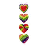 Globleland Paper Gift Tag Stickers, with Rainbow Heart Pride Adhesive Labels Roll Stickers, for Party, Decorative Presents, Heart Pattern, 2.5x2.5x0.01cm