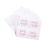 Globleland Square Stickers, Adhesive Label Stickers, Thank You Theme, with Word, Pink, 8.7x8.9x0.01cm, 25 sheets/bag, 10bags/set.