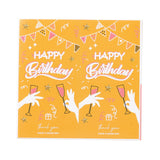Globleland Rectangle Happy Birthday Theme Paper Stickers, Self Adhesive Sticker Labels, for Envelopes, Bubble Mailers and Bags, Cup Pattern, 10.3x10.7x0.01cm, 50pcs/bag, 10bags/set.