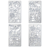 Globleland 4Pcs 4 Pattern Steel Metal Stencil Template, for DIY Scrapbooking/Photo Album, Decorative Embossing DIY Paper Card, Mixed Pattern, 17.7x10.1x0.05cm, 1pc/pattern