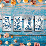 Globleland 4Pcs 4 Style Stainless Steel Cutting Dies Stencils, for DIY Scrapbooking/Photo Album, Decorative Embossing DIY Paper Card, Mixed Patterns, 17.7x10.1cm, 1pc/style