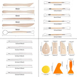 Globleland DIY Craft Tools, with Plastic Scraper Tool, Sculpture Clay Tools, Sculpture Carving Hand Tools Kit, Mixed Color, 250x165x70mm