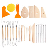 Globleland DIY Craft Tools, with Plastic Scraper Tool, Sculpture Clay Tools, Sculpture Carving Hand Tools Kit, Mixed Color, 250x165x70mm