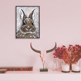 Globleland 5D DIY Diamond Painting Animals Canvas Kits, with Resin Rhinestones, Diamond Sticky Pen, Tray Plate and Glue Clay, Rabbit Pattern, 30x20x0.02cm, 4Set/Pack
