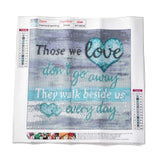 Globleland 5D DIY Diamond Painting Family Theme Canvas Kits, Word Those we love don't go away They walk beside us every day, with Resin Rhinestones, Diamond Sticky Pen, Tray Plate and Glue Clay, Heart Pattern, 30x30x0.02cm, 2Set/Pack