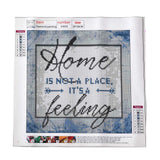 Globleland 5D DIY Diamond Painting Family Theme Canvas Kits, Word Home IS NOT A PLACE IT'S A Feeling, with Resin Rhinestones, Diamond Sticky Pen, Tray Plate and Glue Clay, Arrows Pattern, 30x30x0.02cm, 2Set/Pack