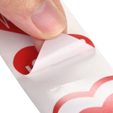 Globleland Valentine's Day Theme Paper Gift Tag Stickers, 8 Style Heart Shape Adhesive Labels Roll Stickers, for Party, Decorative Presents, Colorful, 4.1cm, about 500pcs/roll