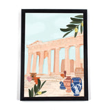 Globleland DIY 5D Greece City Canvas Diamond Painting Kits, with Resin Rhinestones, Sticky Pen, Tray Plate, Glue Clay, Frame and Drawing Pin, for Home Wall Decor Full Drill Diamond Art Gift, Acropolis Athens, 399x297x3mm, 2Set/Pack