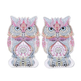 Globleland 5D DIY Owl Pattern Animal Diamond Painting Pencil Case Ornaments Kits, with Resin Rhinestones, Sticky Pen, Tray Plate, Glue Clay and Acrylic Plate, Owl Pattern, 143x90x2mm, 2Set/Pack