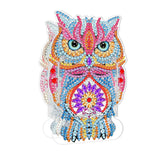 Globleland 5D DIY Owl Pattern Animal Diamond Painting Pencil Case Ornaments Kits, with Resin Rhinestones, Sticky Pen, Tray Plate, Glue Clay and Acrylic Plate, Owl Pattern, 143x90x2mm, 2Set/Pack