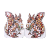 Globleland 5D DIY Squirrel Pattern Animal Diamond Painting Pencil Cup Holder Ornaments Kits, with Resin Rhinestones, Sticky Pen, Tray Plate, Glue Clay and Acrylic Plate, Squirrel Pattern, 139x104.5x2mm, 2Set/Pack