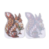 Globleland 5D DIY Squirrel Pattern Animal Diamond Painting Pencil Cup Holder Ornaments Kits, with Resin Rhinestones, Sticky Pen, Tray Plate, Glue Clay and Acrylic Plate, Squirrel Pattern, 139x104.5x2mm, 2Set/Pack
