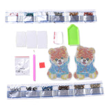 Globleland 5D DIY Dog Pattern Animal Diamond Painting Pencil Cup Holder Ornaments Kits, with Resin Rhinestones, Sticky Pen, Tray Plate, Glue Clay and Acrylic Plate, Dog Pattern, 143x104x2mm, 2Set/Pack