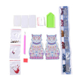 Globleland 5D DIY Cat Pattern Animal Diamond Painting Pencil Cup Holder Ornaments Kits, with Resin Rhinestones, Sticky Pen, Tray Plate, Glue Clay and Acrylic Plate, Cat Pattern, 143x86x2mm, 2Set/Pack