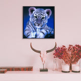 Globleland DIY 5D Animals Tiger Pattern Canvas Diamond Painting Kits, with Resin Rhinestones, Sticky Pen, Tray Plate, Glue Clay, for Home Wall Decor Full Drill Diamond Art Gift, Tiger Pattern, 33x29.7x0.03cm, 4Set/Pack