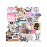 Globleland 50Pcs Maintain Feminist Graffiti  Paper Stickers Set, Adhesive Label Stickers, for Water Bottles, Laptop, Luggage, Cup, Computer, Mobile Phone, Skateboard, Guitar Stickers, Mixed Color, 22~71x42~71x0.1mm, 5Bag/Set