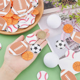 Globleland 150pcs 3 style Sponge Sports Balls Stickers, with Adhesive Back, for Sports Ball Themed Party Decor Supplies, Mixed Color, 30~68x30~38x2mm, 50pcs/style, 1Set/Set