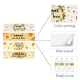 Globleland 1 Bag Self-Adhesive Plastic Labels Stickers, for Package, Rectangle, Bees Pattern, 50x216mm, 25pcs/style, 100pcs
