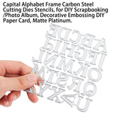 Globleland Number & Alphabet Frame Carbon Steel Cutting Dies Stencils, for DIY Scrapbooking/Photo Album, Decorative Embossing DIY Paper Card, Matte Platinum Color, 3pcs/set