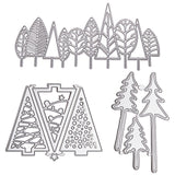 Globleland Christmas Tree Frame Carbon Steel Cutting Dies Stencils, for DIY Scrapbooking/Photo Album, Decorative Embossing DIY Paper Card, Matte Platinum Color, 3pcs/set
