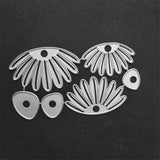Globleland Frame Carbon Steel Cutting Dies Stencils, for DIY Scrapbooking/Photo Album, Decorative Embossing DIY Paper Card, Flower, Matte Platinum Color, 4pcs/set