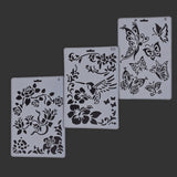 Globleland Plastic Drawing Painting Stencils Templates, Rectangle, White, 25.5x17.4x0.04cm, 3pcs/set