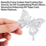Globleland Carbon Steel Cutting Dies Stencils, for DIY Scrapbooking/Photo Album, Decorative Embossing DIY Paper Card, Butterfly Pattern, Matte Platinum Color, 3pcs/set
