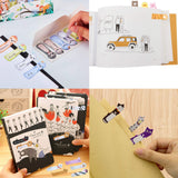 Globleland Cute Animal Memo Pad Sticky Notes, Sticker Index Tabs, for Office School Reading, Mixed Color, 14~15x45~47.5mm, 120sheets/pc, 6pcs/set
