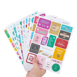 Globleland 12 Sheets Planner Stickers Set Motivational Stickers Colorful Scrapbook Stickers for Adults Daily Journal, Calendar, Planner, and Agendas