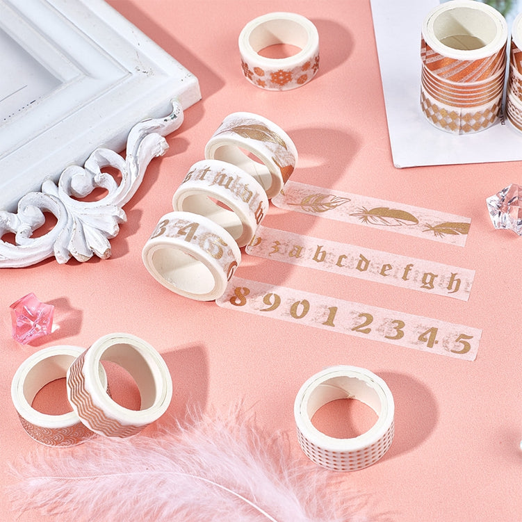 Globleland DIY Scrapbook, Decorative Paper Tapes, Adhesive Tapes, Gold