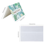 Globleland Envelope and Floral Pattern Thank You Cards Sets, for Mother's Day Valentine's Day Birthday Thanksgiving Day, Mixed Color, 9.1x13.6x0.03cm, 16.9x12.8x0.06cm, 2pcs/set, 6 colors, 5sets/color, 30sets/bag