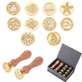 10PCS Wax Seal Stamp Set(Marine Life Theme)