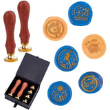 6PCS Brass Stamp Heads Set (Ocean Animal Seahorse Jellyfish Dolphin)
