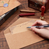 Globleland Vintage Retro Western Style Paper Envelope, Bowknot Polyester Satin Ribbon, Gilding Kraft Writing Paper, Mixed Color, 22x10.9cm, 40pcs