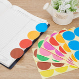 Globleland Self Adhesive Sticker, Flat Round, Mixed Color, 21x11x0.02cm, Stickers: 5cm, 8 colors, 48pcs/color, 384pcs/set