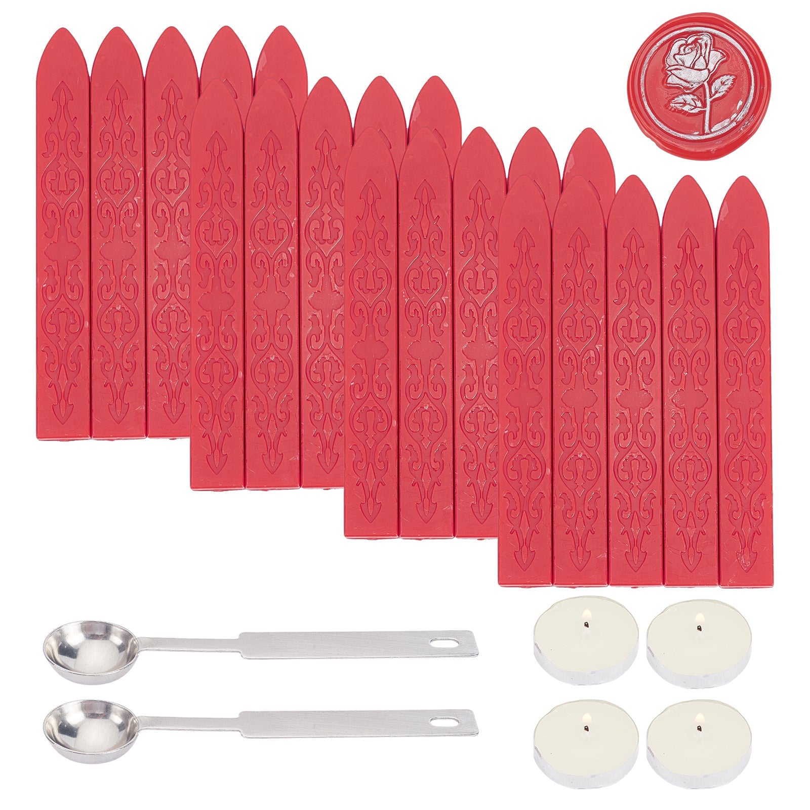 Globleland 20PCS Sealing Wax Sticks (Dark Red)