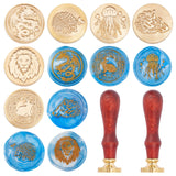 6PCS Vintage Wax Seal Stamp Heads Set(Dragon Lion Rabbit Wolf Jellyfish Hedgehog)
