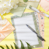 Globleland Paper Envelopes & Letter Papers, Floral Pattern, Rectangle, Mixed Color, 8.7~21x14.3~16.5x0.01~0.03cm, 9pcs/set, 10 colors, 1set/color, 10sets/bag