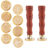 10PCS Wax Seal Stamp Set (Lion Tiger Wolf Eagle Brass)