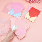 Globleland 60 Pcs 6 Colors Paper Greeting Cards, for Thanksgiving Day, Heart with Word Pattern, Mixed Color, fold: 8.5x9.7cm, unfold: 13.5x9.7x0.03cm, 10pcs/color