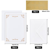 Globleland Gilding Classical Kraft Paper Envelopes with Stickers, and Crown Pattern Letter Paper, Antique White, 135x195x0.5mm, Stickers: 35mm, 30sets